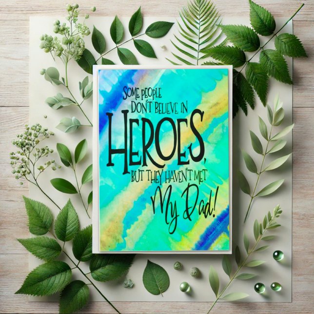 Carte SuperHéros Papa mignon Inspirivité moderne (Créateur téléchargé)