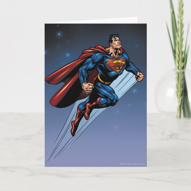 Carte Superman against the night sky (Devant)