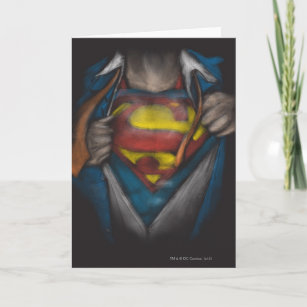 Carte Superman   Esquisse de révélation de la poitrine c