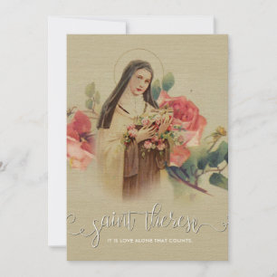 Carte Superposition de script blanc Prière St Therese