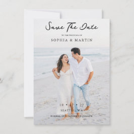 Carte Superposition élégante de photo de mariage en écri
