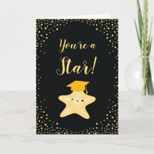 Carte Superstar Black & Gold Félicitations pour la gradu