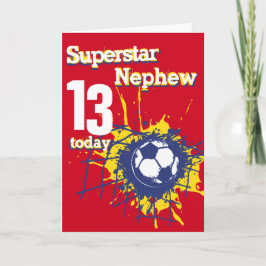 Carte Superstar Nephew 13e anniversaire sport de footbal