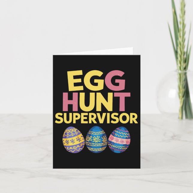 Carte Superviseur de chasse aux oeufs de Pâques Amusant  (Devant)