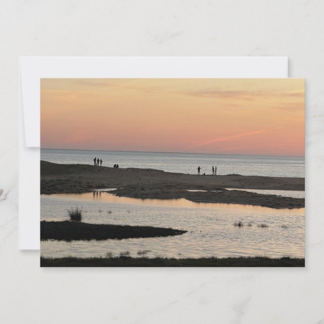 Carte Sur la plage au coucher du soleil (Devant)