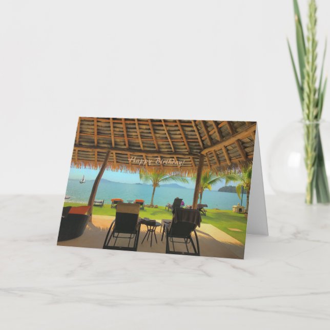 Carte Sur la plage pour votre anniversaire (Devant)