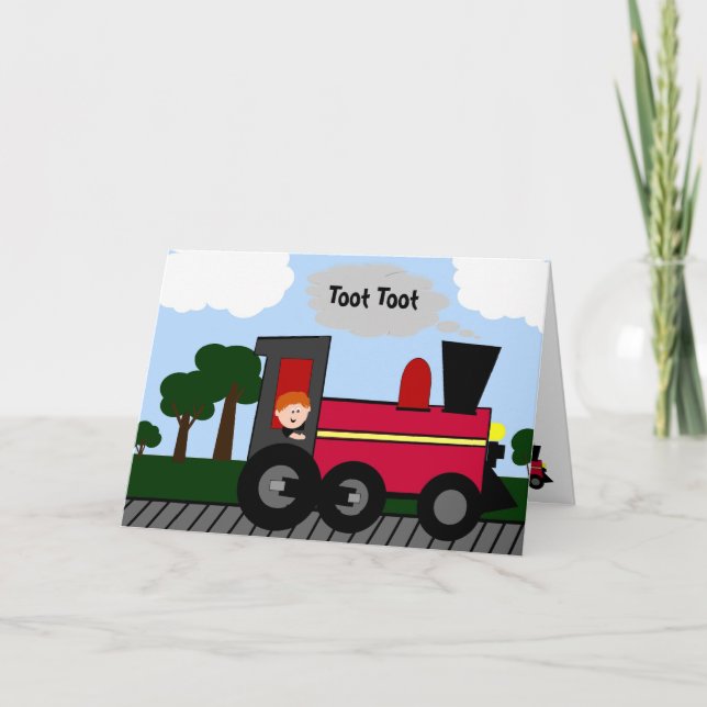 Carte sur mesure du train d'anniversaire (Devant)