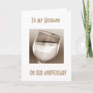 CARTE SUR NOTRE ANNIVERSAIRE "CHEERS TO US HUSBAND"