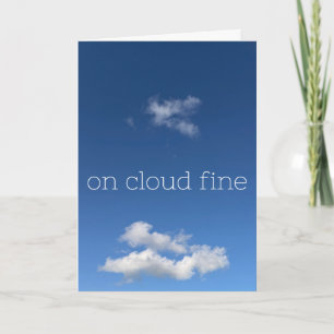Carte Sur un nuage fin humour minimaliste ciel bleu
