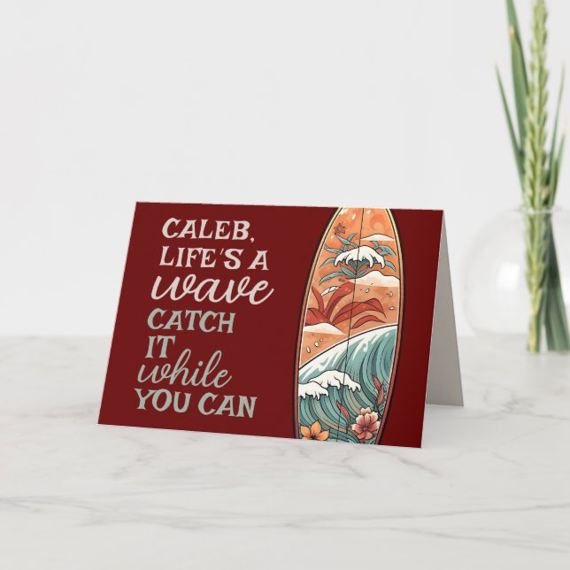 Carte Surf de plage Hawaiian Graduation (Devant)