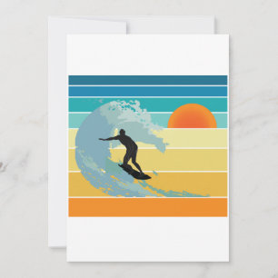 Carte Surfer Dude Sunset Vintage