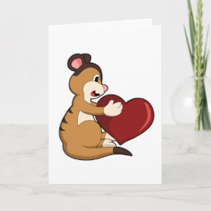 Carte Suricate avec cœur
