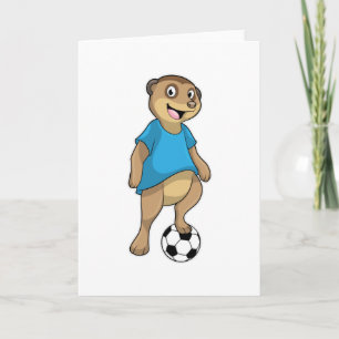 Carte Suricate en tant que joueur de football avec ballo