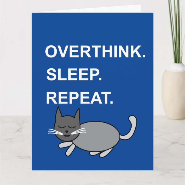Carte Surpense Sommeil Répéter Salutation de Chat Endorm (Devant)