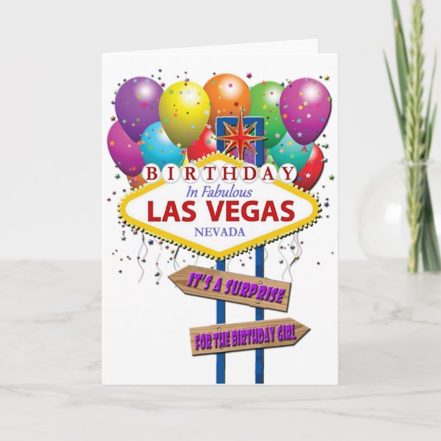 Carte Surprise Anniversaire Las Vegas (Devant)