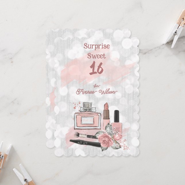 Carte Surprise Sweet 16 (Devant/Arrière en situation)