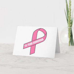 Carte Survivant de 25 ans (Cancer du sein - Ruban rose)
