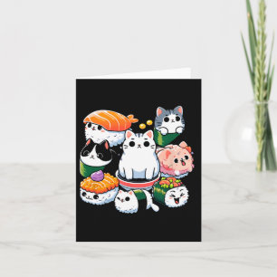 Carte Sushi Anime Chat Sushi Lover Cadeau