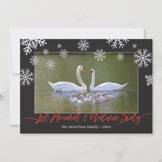 Carte Swan Let Heaven & Nature Sing (Devant)