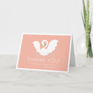 Carte Swan Princess Moderne rose fille Merci d'anniversa