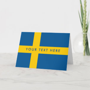 Carte Swedish flag custom greeting card for Sweden