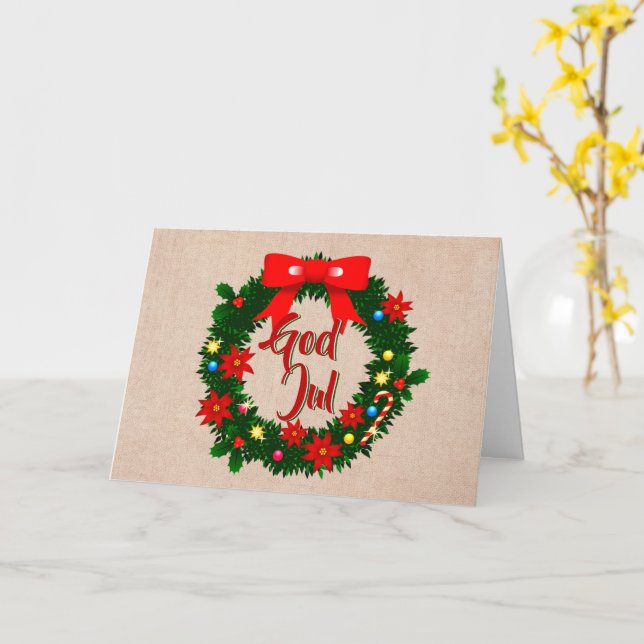 Carte Swedive God jul gratulationskort Noël (Fleur jaune)