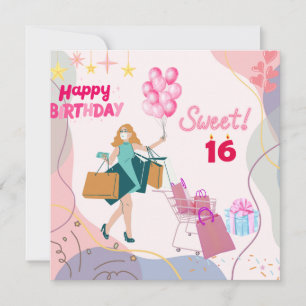 Carte Sweet 16 Anniversaire