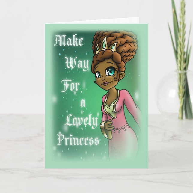 Carte Sweet African American Princess Anniversaire (Devant)