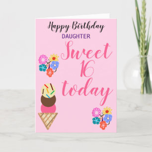 Carte Sweet Birthday Flowers fille Modifier l'âge