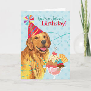 Carte Sweet Birthday Golden Retriever