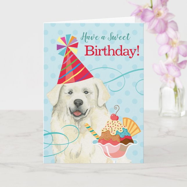 Carte Sweet Birthday Great Pyrenees Card (Orchidée)