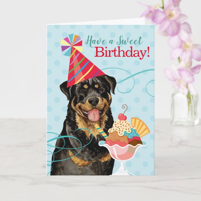 Carte Sweet Birthday Rottweiler Card (Orchidée)