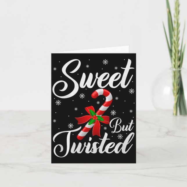 Carte Sweet But Twisted Funny Christmas Candy Cane Premi (Devant)
