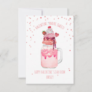 Carte Sweet Candy Milkshake Classroom Valentine Photo