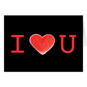 Carte Sweet Heart Black 'I love U'