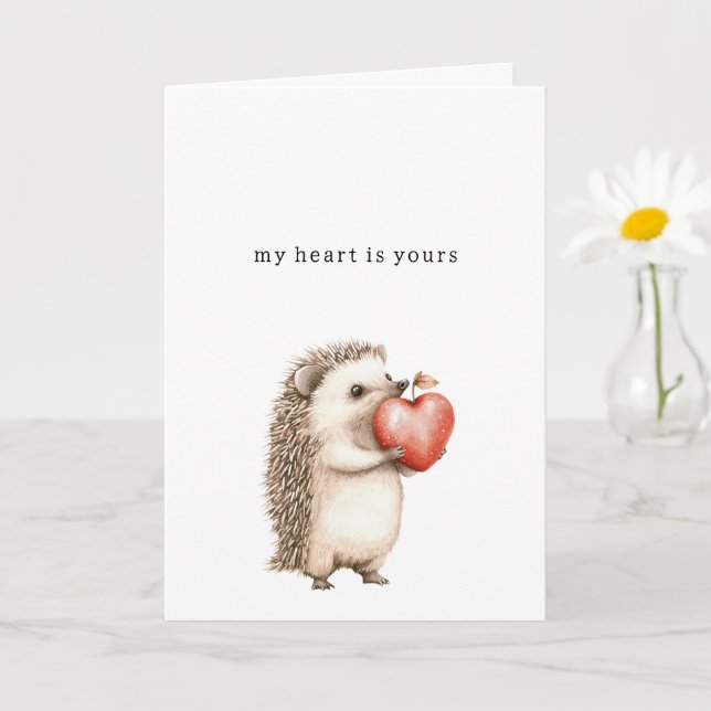 Carte Sweet Hedgehog Heart Love (Petite plante)