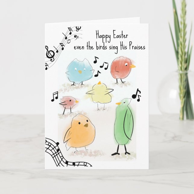 Carte SWEET Joyeux Pâques, même les oiseaux chantent des (Devant)