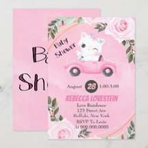 Sweet Kitten Vintage rose voiture Baby shower fill