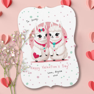 Carte Sweet Llama Kids Classroom Valentine's Day Card