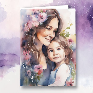 Carte Sweet Maman et Fille Purple   Fête des mères