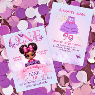 Carte Sweet ONE Afro Puff Baby Girl 1er anniversaire