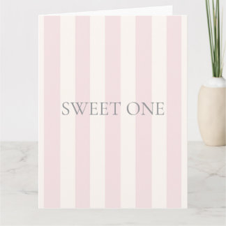 Carte Sweet One, sac cadeau, rose, rayures