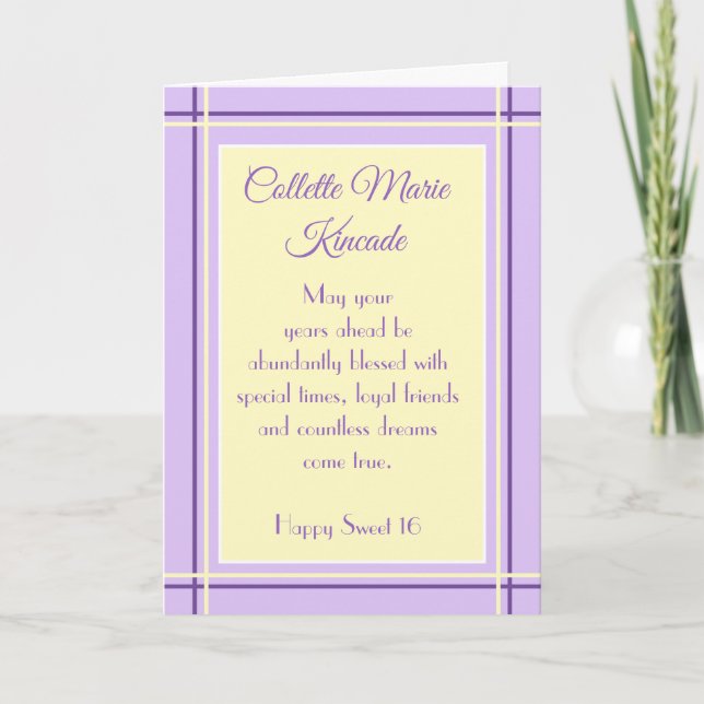 Carte Sweet personnalisée 16 anniversaire (Devant)