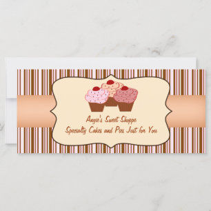 Carte Sweet Shoppe Cupcake Business Certificat cadeau