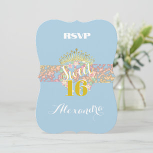 Carte Sweet sixteen Baby Blue Fairytale Princess
