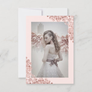 Carte Sweet sixteen Girl tendance dentelle Rose or