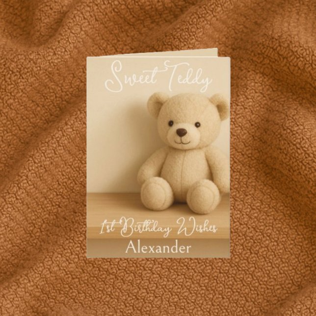 Carte Sweet Teddy 1er voeux d'anniversaire (Créateur téléchargé)