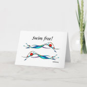 Carte Swim Free Duo Abstrait Freestyle Swimmers