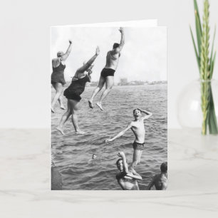 Carte Swiming at the Pier Greeting Card