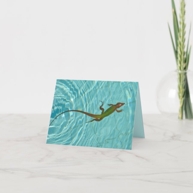 Carte Swimming Lizard blank card. (Devant)